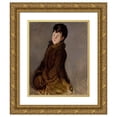 thumbnail image 1 of Édouard Manet 12x14 Gold Ornate Wood Frame and Double Matted Museum Art Print Titled - Portrait of Isabelle Lemonnier with a Muff (About 1879-80), 1 of 4