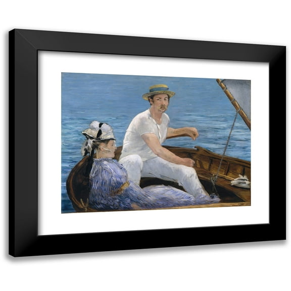 Édouard Manet 14x11 Black Modern Framed Museum Art Print Titled - Boating (1874)
