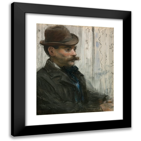 Édouard Manet 15x17 Black Modern Framed Museum Art Print Titled - Portrait of Alphonse Maureau (1878-79)