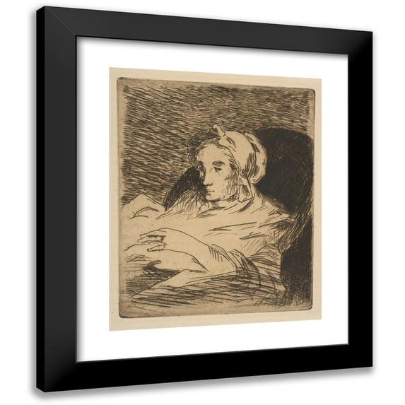 Édouard Manet 20x24 Black Modern Framed Museum Art Print Titled - The Convalescent (Suzanne Manet) (1879-81)