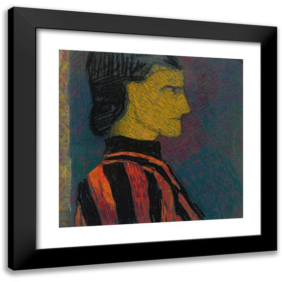 Édouard Vuillard 12x12 Black Modern Framed Museum Art Print Titled - Bust of a Man in Costume (1890)
