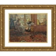 thumbnail image 1 of Édouard Vuillard 14x11 Gold Ornate Wood Frame and Double Matted Museum Art Print Titled - The Conduct in Front of the Window (1910), 1 of 4