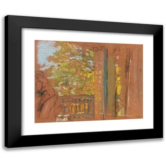 Édouard Vuillard 14x12 Black Modern Framed Museum Art Print Titled - The Balcony at the Closerie Des Genets, Vaucresson (circa 1920)