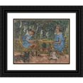 thumbnail image 1 of Édouard Vuillard 14x12 Black Ornate Wood Framed Double Matted Museum Art Print Titled: Bassiano Children (1921), 1 of 5