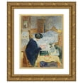 thumbnail image 1 of Édouard Vuillard 15x17 Gold Ornate Wood Frame and Double Matted Museum Art Print Titled - Lucy Hessel Reading (Lucy Hessel Lisant) (1913), 1 of 4