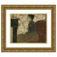 thumbnail image 1 of Édouard Vuillard 17x15 Gold Ornate Wood Frame and Double Matted Museum Art Print Titled - Woman Sitting by the Fireside (C. 1894), 1 of 4