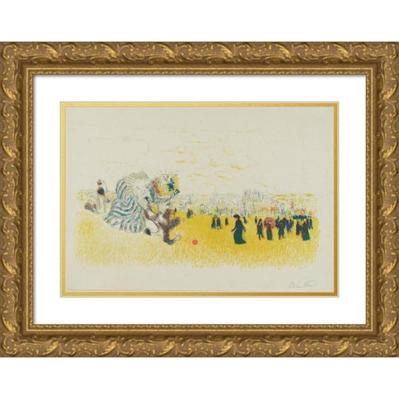 Édouard Vuillard 18x14 Gold Ornate Wood Frame and Double Matted Museum Art Print Titled - Children's Games (1897)