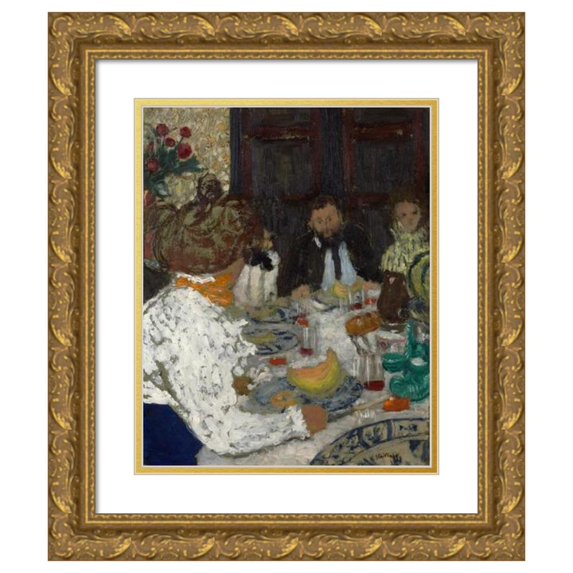 Édouard Vuillard 20x24 Gold Ornate Framed and Double Matted Museum Art Print Titled - The Luncheon (ca. 1895)