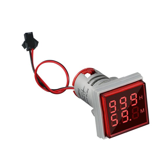 double Display Square Hour Meter Precisions Timing LED High Brightness Counter Plastic for Power Communication & Machinery
