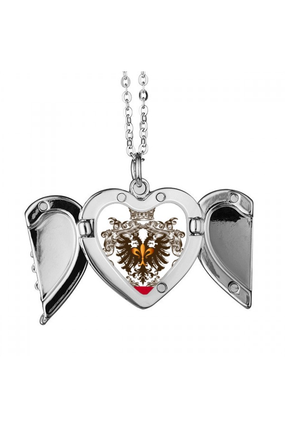 double-headed eagle emblem eu angel wings necklpendant fashion