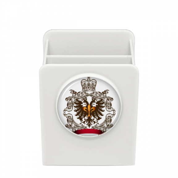 double-headed eagle emblem eu desk pencil holder cup pen organizer