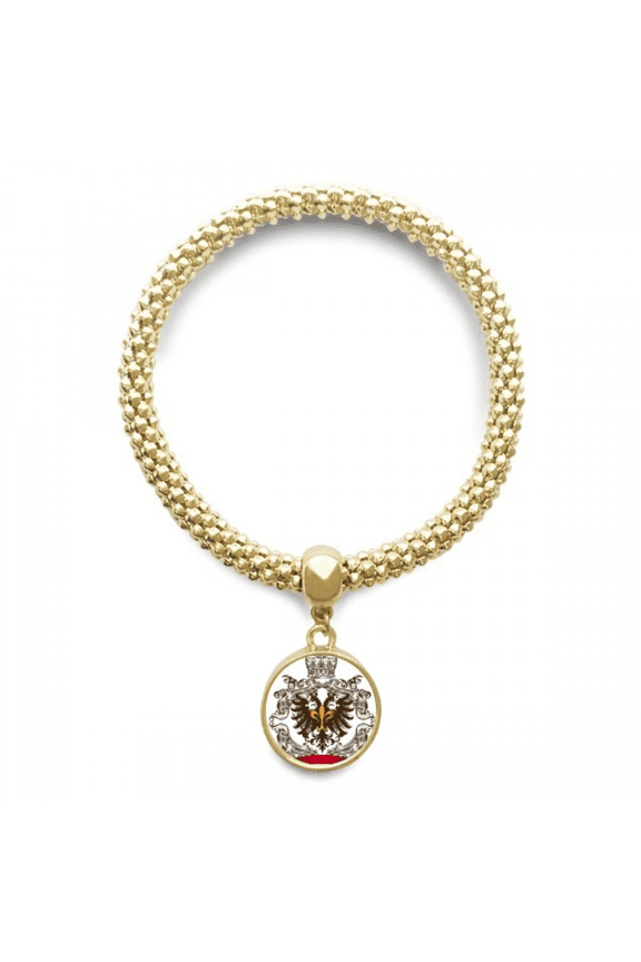 double-headed eagle emblem eu en bracelet round pendant jewelry chain