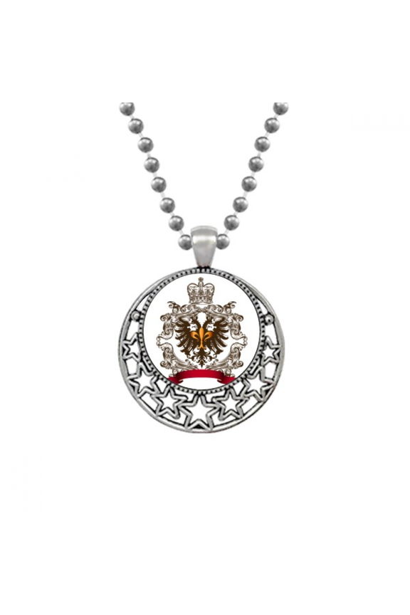 double-headed eagle emblem eu necklaces pendant retro moon stars jewelry