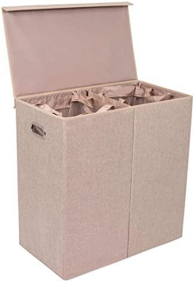 double laundry hamper with lid and removable liners linen easily