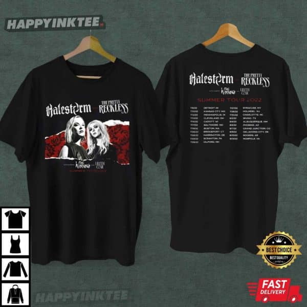 doublesided tshirt Ideal for music events, Halestorm And The Pretty