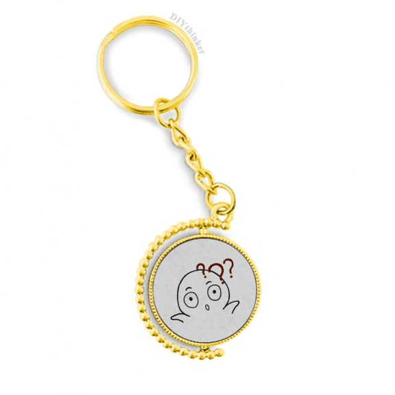 doubt black cute chat happy pattern metal connector key chain accessory en keyholder