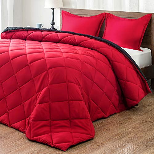 downluxe Lightweight Solid Comforter Set Queen with 2 Pillow