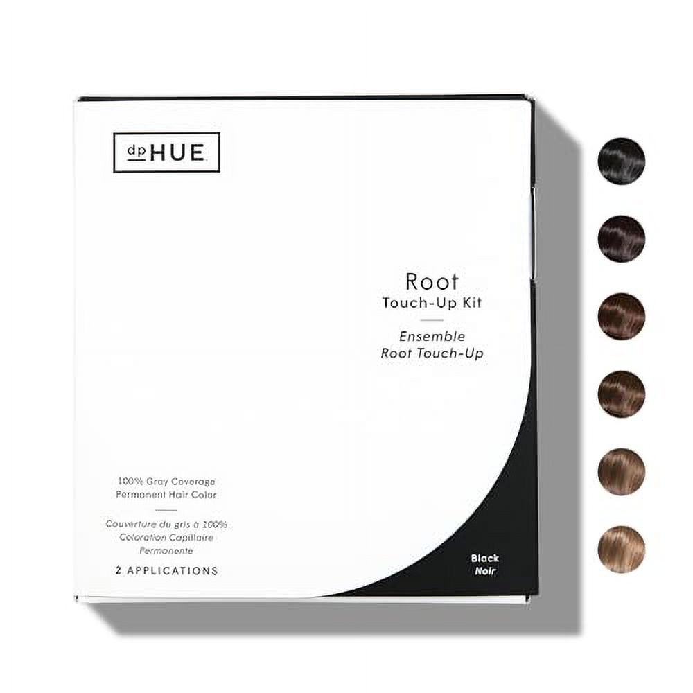 dpHUE Root TouchUp Kit, Black Permanent Hair Color for Gray Coverage