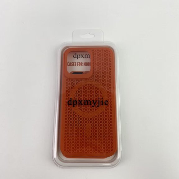 dpxmyjie Cases for mobile phones,Heat Dissipation Honeycomb Mesh, Shockproof Hard PC Slim Cover Orange