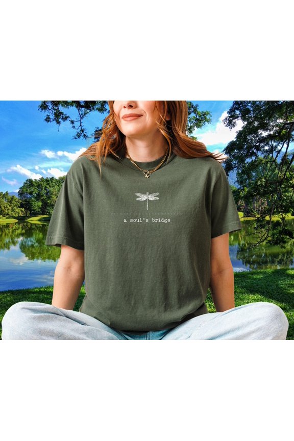 dragonfly illustration t-shirt, Insect lover tee, Entomologist shirt, Spiritual tshirt, A soul's bridge, Unisex T-Shirt