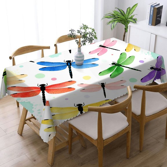 dragonfly wild insect Tablecloths for dining table, Kitchen Accessories - Polyester Tablecloths Rectangular Tablecloth, Cafe, dinner, brunch, buffet, picnic