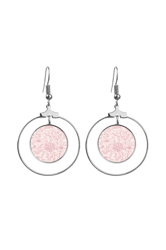 drawing powder flower paint earrings dangle hoop jewelry drop circle