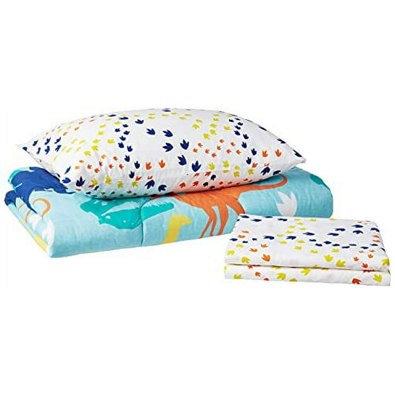dream FACTORY Dinosaur Comforter Set Toddler Blue Green