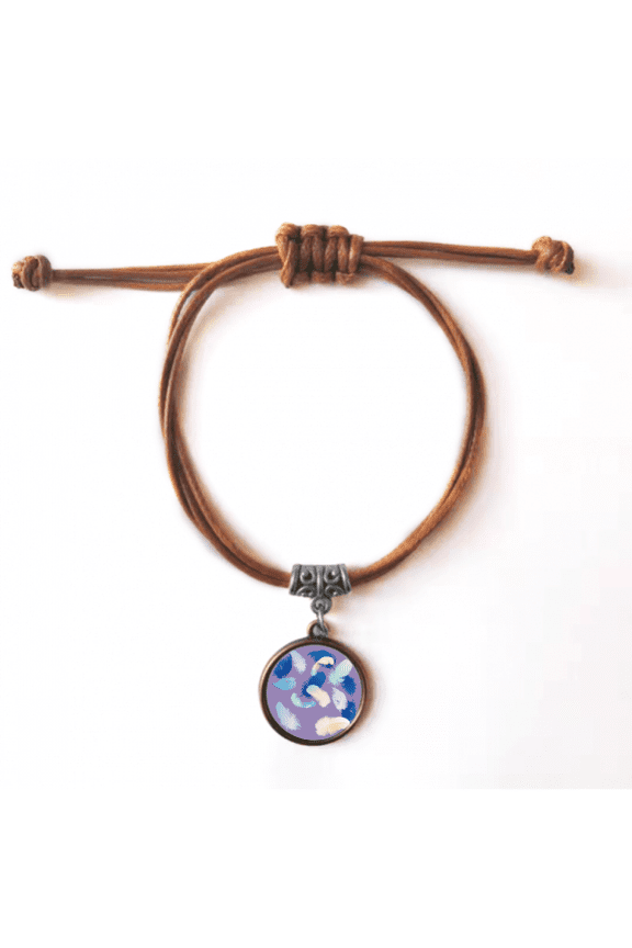 dream feather relax bracelet leather hide wristband brown jewelry