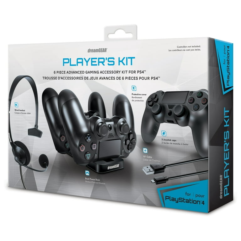 dreamGEAR PlayStation 4 Advanced Gamer's Starter Kit - Headset, Charging  Dock, USB Charge Cable, Controller Cover & Joystick Caps for PS4  (Controllers are not included) 