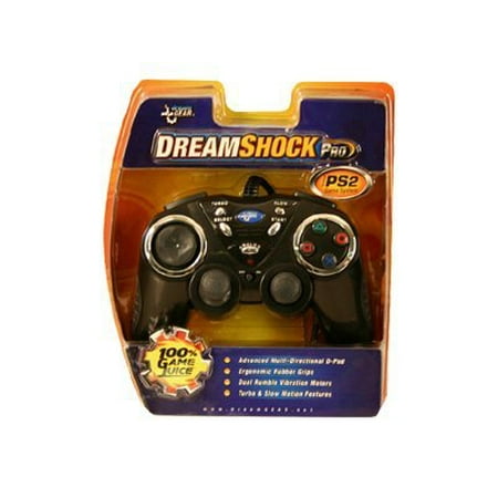 dreamGEAR PS2/PSOne dreamSHOCK Pro Controller - Gamepad - wired - black - for Sony PlayStation 2, Sony PS one