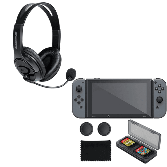 dreamGEAR X-Talk One Wired Headset with Microphone for Nintendo Switch, PC with Nintendo Switch Accessory Bundle