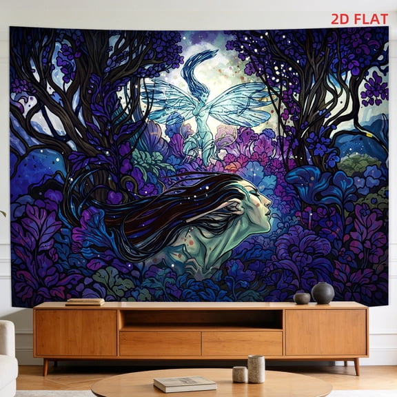 A dreamlike forest elf-themed tapestry, crafted from polyester fabric; easy to hang and suitable for decorating dormitories, bedrooms, parties, and outdoor spaces.