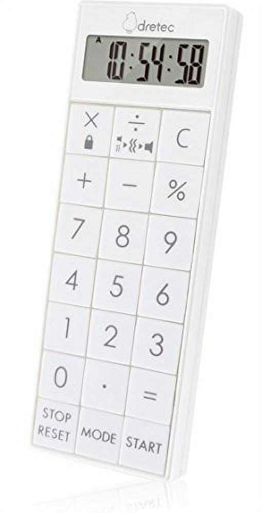 dretec Calculator with clock Timer Calculator Vibe (white