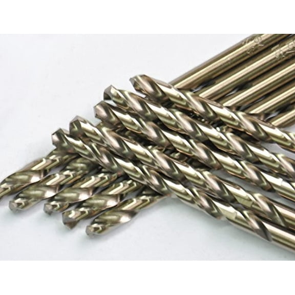 drillforce 10pcs,5/64",hss general purpose heavy duty jobber length cobalt twist drill bits,ideal for drilling on mild steel, copper, aluminum, zinc alloy etc.
