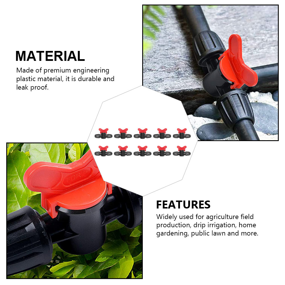 drip tubing fittings 10pcs Drip Irrigation Valves Hose Barbed Tube