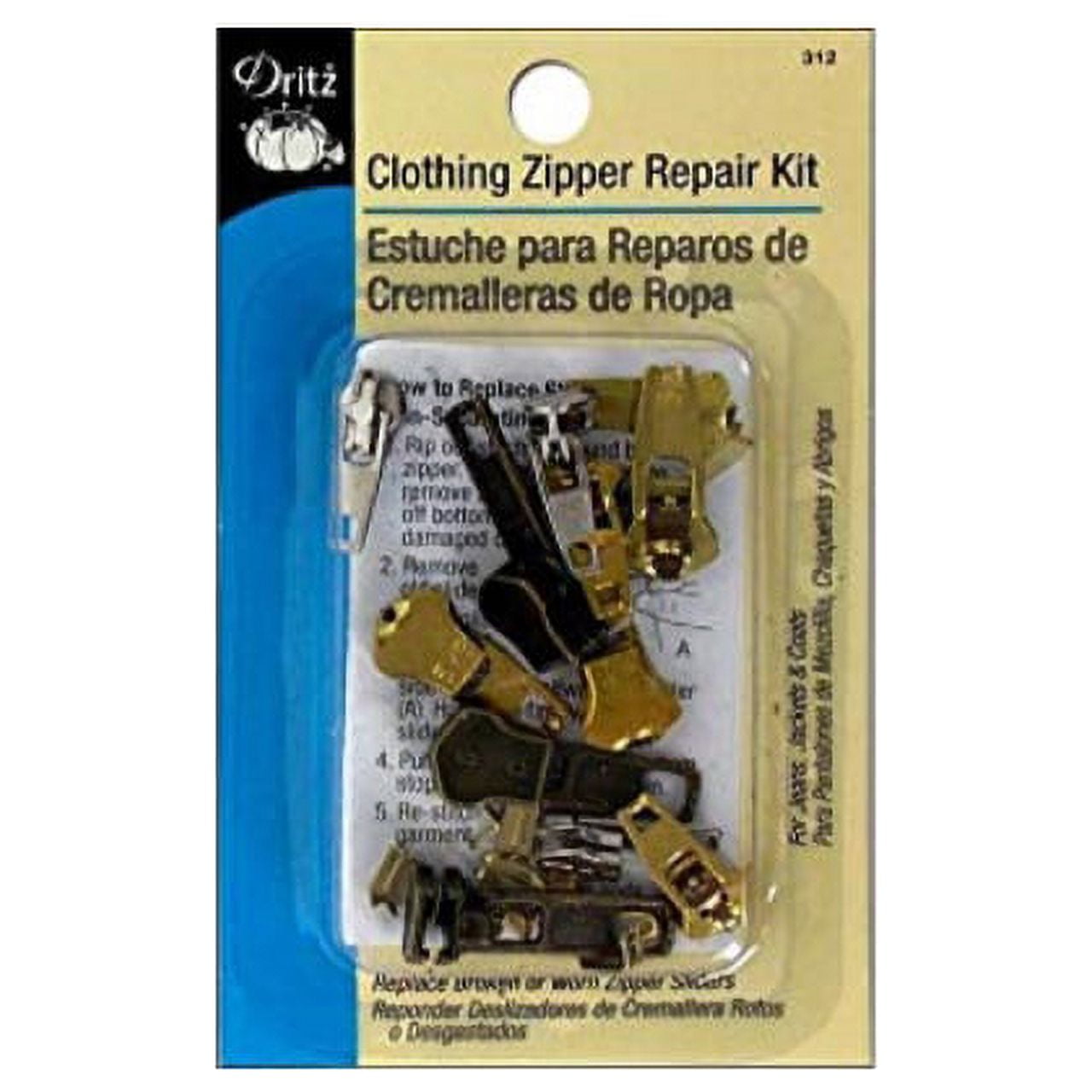 Dritz Outdoor Zipper Repair Kit, Assorted