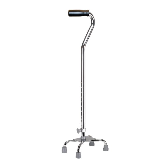 drive Chrome Aluminum Small Base Quad Cane 30 to 39" Height 300 lbs. Weight Capacity 10301-4, 4 Ct