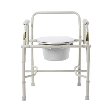 drive Commode Chair Drop Arms Steel Back Bar up to 300 lbs