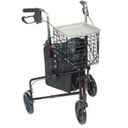 drive Deluxe Rollator Adjustable Height / Folding Aluminum 300 lbs. 31 to 38 inch Handle Height 10289RD