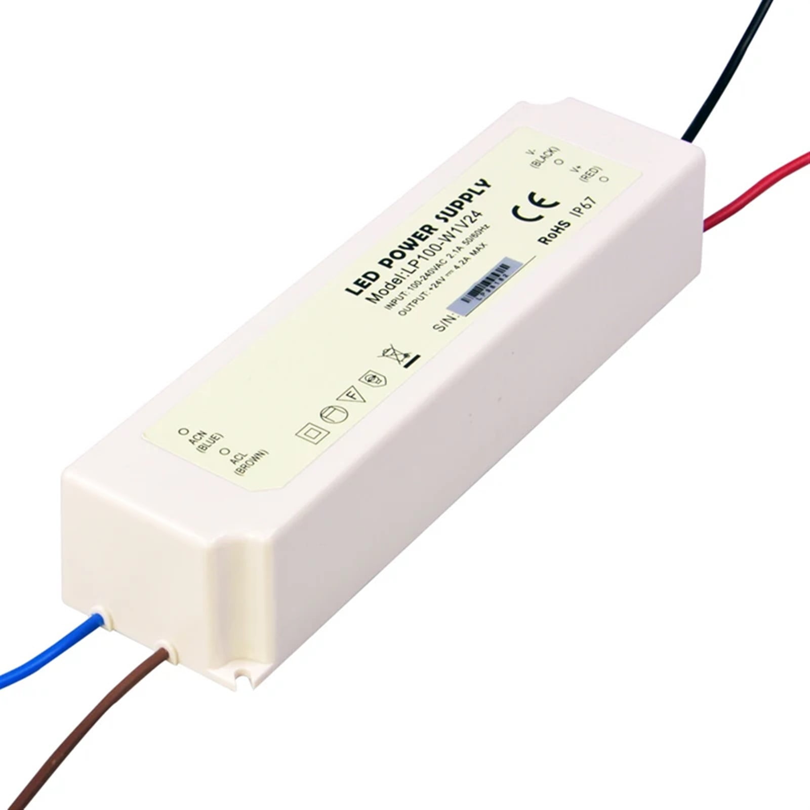 drive LED Power Supply Waterproof 24V 100W 4A Switch Driver 110V 220V ...