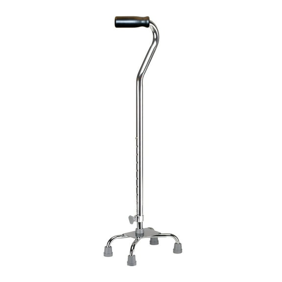 drive Quad Cane with Small Base, Chrome