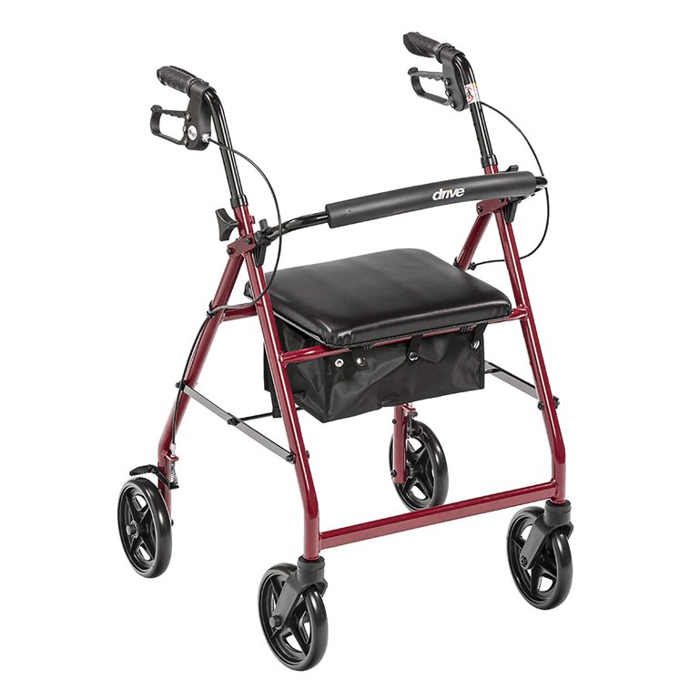 drive Red 4 Wheel Rollator - Walmart.com