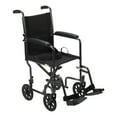 thumbnail image 1 of Drive Medical Transport Wheelchair Steel 17 inch Seat Width x 16"D 250 lbs. Weight Capacity TR37E-SV, 1 Ct, 1 of 2