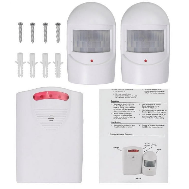 Wireless Driveway Alarm System, Battery Operated Outdoor Security
