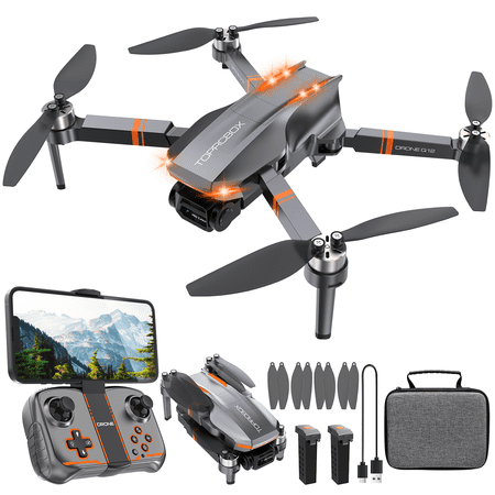 Drone with HD Camera 4K for Adults and Kids,FPV Real-Time Transmission, Foldable Brushless Motor RC Quadcopter Long Flight Time,Video and Screen,2 Modular Batteries,Flying Toys