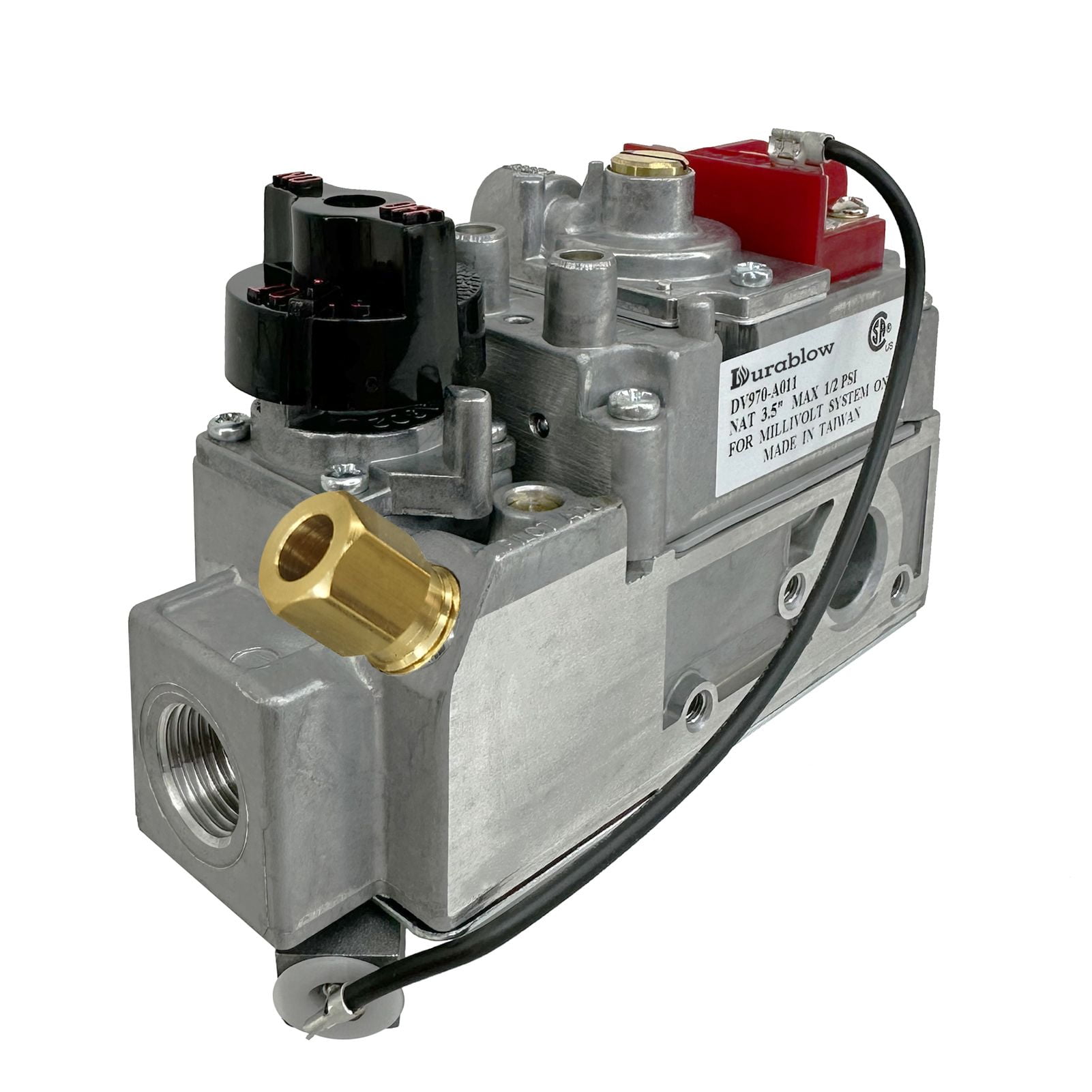 dropship Durablow DV970A-NG Millivolt Gas Valve Replacement for Dexen, Dexin, Robertshaw, HHT 6003 Series 200-D (Natural Gas, NG) dropship Durablow DV970A-NG Millivolt Gas Valve Replaceme