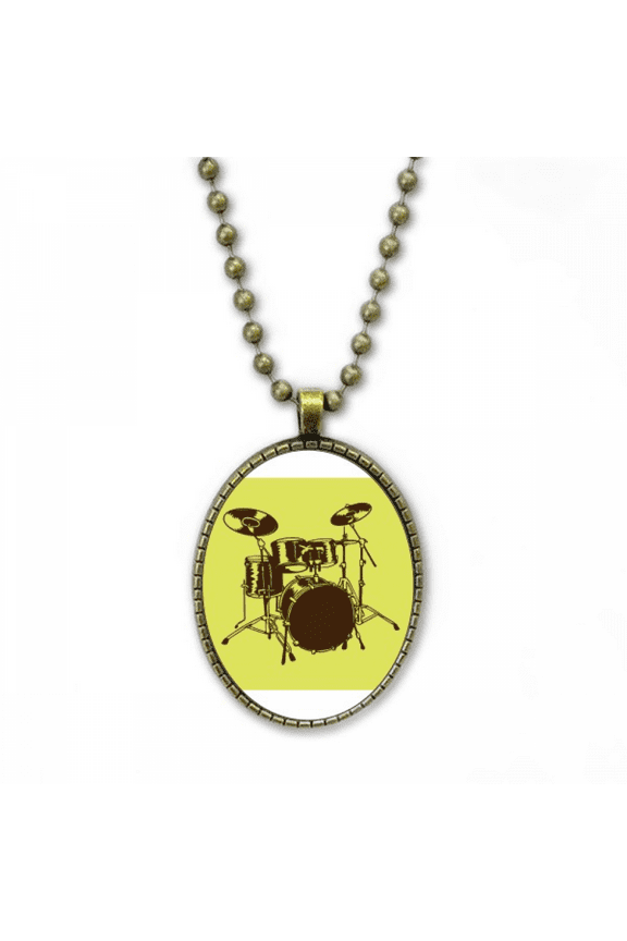 drums music classical instrument necklace vintage chain bead pendant jewelry collection