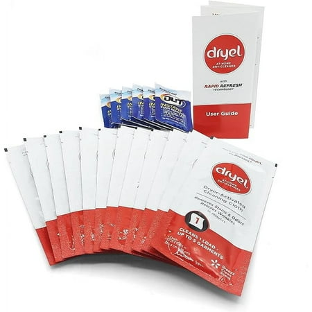 dryel At-Home Dry Cleaner Kit, New and Improved with Rapid Refresh Technology, Gentle Laundry Care for Special Fabrics and Dry-Clean-Only Clothes, 12 Loads with On-the-Go Stain Remover