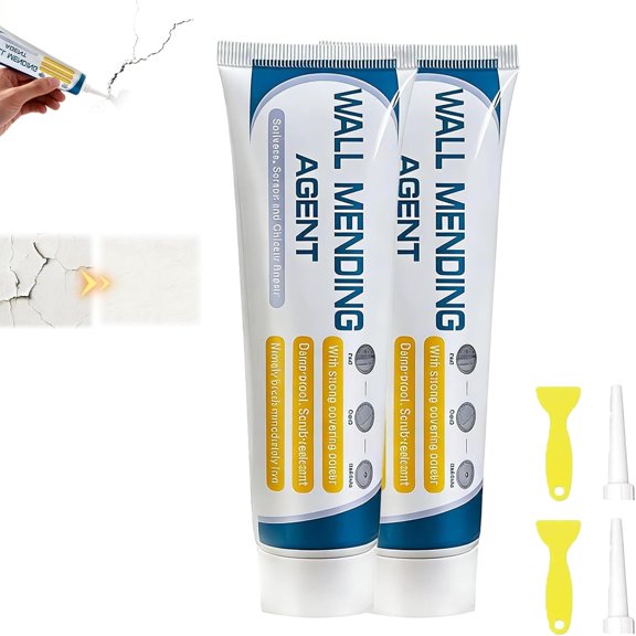 drywall repair kit, 2/3 Pack All-in-One Wall Mending Agent, Waterproof Spackle Paste with Scraper, for Fixing Wall Holes, Cracks, Dents and Drips.