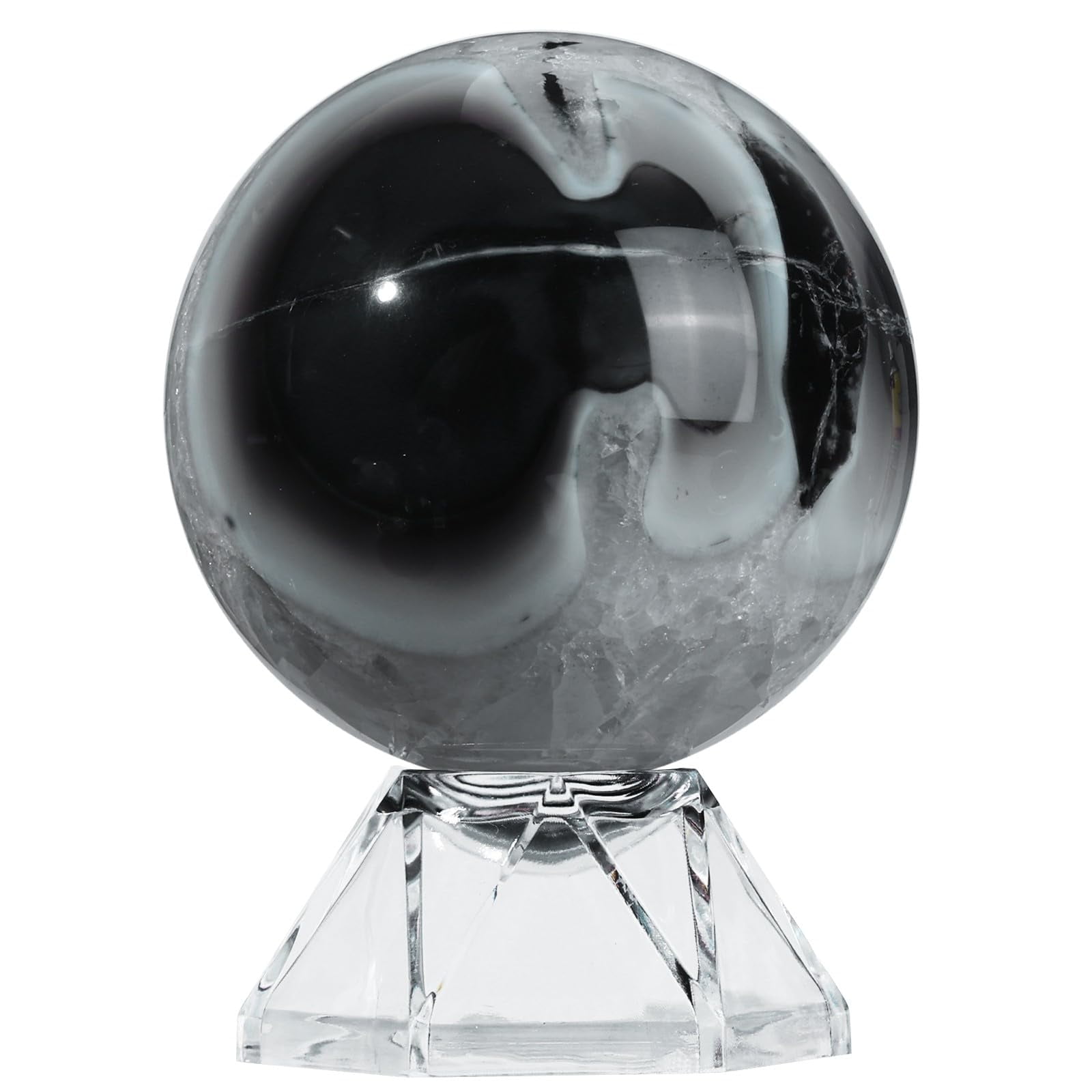 Mookaitedecor 61-70mm Cherry Blossom Agate Crystal Ball Sphere - View #3